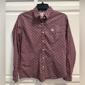 Panhandle Women’s Western Button Front Print Shirt Size Medium